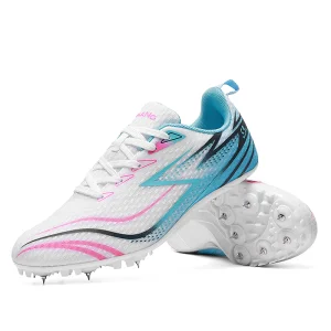 Wholesale OEM Track and Field Spikes Lightweight Non Slip Breathable Knit Professional Running Shoes for Training Competition