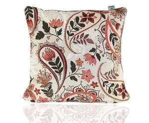 Chenille Throw Pillow Cover - Personalized Digital Art + Silver Metallic Threads