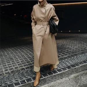 Wholesale Clothing Women's New Style Solid Color Windbreaker Jackets Simple Design Autumn Winter Clothes for Women Coat