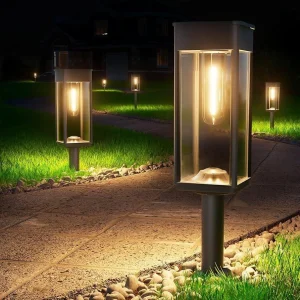 Luzes de Jardim Solar Iluminação de Caminho Solar ao Ar Livre Lâmpada Solar LED à Prova d'Água Sensor de Movimento Iluminação de Paisagem