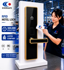 RFID Keyless Entry Hotel Smart Door Lock Digital Key Card Security System for Apartment Resort Encrypted IC Card Lock