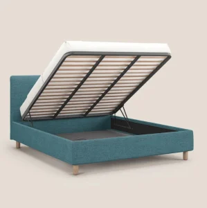 Cama com Suporte Lombar Ajustável, Estrutura de Cama Dobrável, Cama de Tamanho King e Queen com Armazenamento Hidráulico