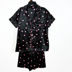 Conjunto de pijama suelto de seda de talla grande