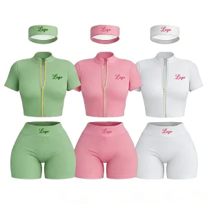 2 Piece Set Women Women's Sets Workout Gym Zip-Up Jacket Flare Pants 3 Piece Tracksuit for Women