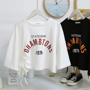 Trendy Women's Clothing Loose-fit Short-Sleeved Tee