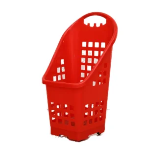 Best Sell Wholesale Large Capacity High Back Shopping Basket with Four Wheels