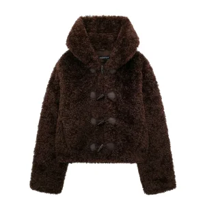Women's Vintage Style Cropped 360g Worsted Woven Coat Knotted Casual Outerwear Breathable OEM Service New Arrivals