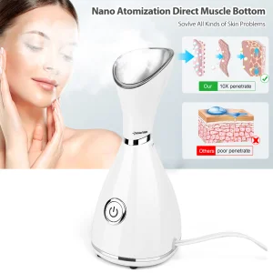 Portable Handheld Nano Ionic Facial Steamer with Hydrating Nasal Cleansing for Beauty Salon Home Use