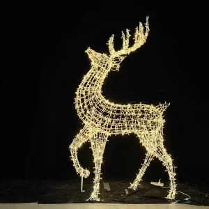 Decoração de Rua com Iluminação de Motivo Personalizado 3D Caixa de Presente Papai Noel Boneco de Neve Decorações de Iluminação de Natal Luzes de Paisagem LED