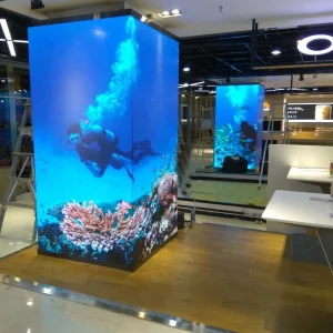 Front Service P3.91 Indoor Fixed Square Pillar Cube Video Wall LED Screen Display