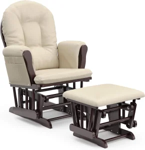 HE-1309 Manufactory Rocking Nursery Chair Solid Wooden Glider Ottoman Chair Glider Rocker Chair with Ottoman