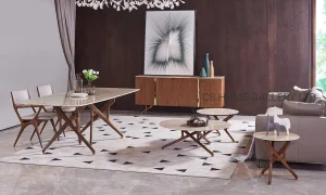 Home Furniture Wooden Modern Home Marble Stainless Steel Furniture Dining Console Table