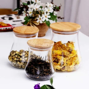 Kitchen Refrigerator Storage Glass Spice Jars