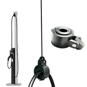 L2 EV Charger Cable Management System Level 2 Charging Station Cable Protect Spring Lev Charger Cable Tightener in The Charging Process of The Electric Vehicle