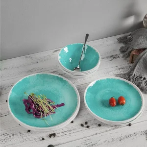 Customizable Cookware Melamine Dinner Set Luxury Round for Dinner, Soup &amp; Salad