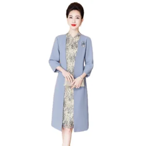 Sophisticated Tailored Mother’ S Wedding Attire 2025 MIDI Formal Banquet Dress