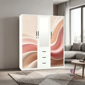 Stylish Floral Printed Steel Clothes Cabinet