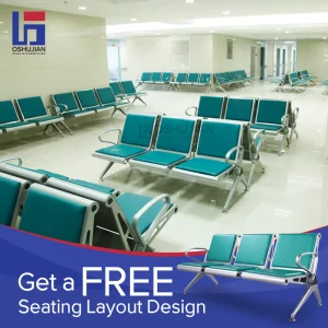 Airport Waiting Chair Seating 3 Seater PU Hospital Ergonomic Waiting Bench Chair
