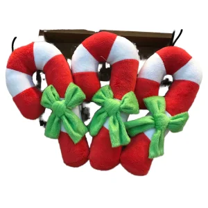 Wholesale Cartoon Cute Christmas Cane Luxury Plush Squeaky Interactive Pet Dog Chew Toys