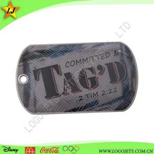 Cheap Custom Personalized Front and Back Engraving Qr Code with Printing Logo Metal Pet ID Tags