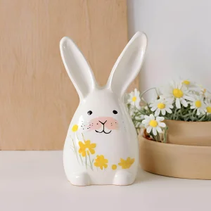 China Enchanted Bunny & Daisy Ceramic Sculpture VDLK1568 Supplier, Factories