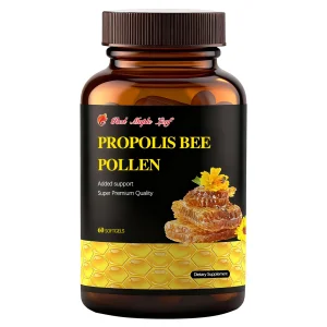 Softgels de Pólen de Abelha com Própolis, Suplemento Natural de Antioxidante para Suporte Imunológico