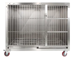 Removable Drain Tray Veterinary Cage Sloped Floor Drip Free System for Efficient Cleaning Animal Hospital Hygiene Standard