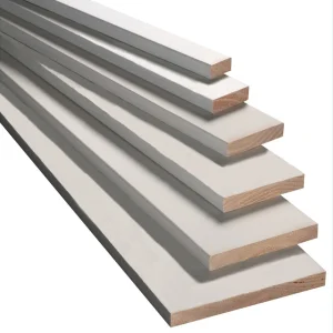 White Primed Wooden S3s / S4s Board Skirting Wood Moulding for Stairs Finger-Joint Primed Pine