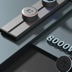 Aluminum Wall Track Socket Embedded Movable Modular Power Rail System Desktop Electrical Track Socket Outlet Panel with USB