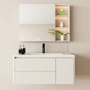 Gabinete de baño montado en la pared de aluminio moderno con accesorios de tubería de acero inoxidable y certificación CE (revestimiento de spray anticorrosión)