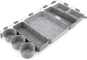 Cheap Home kitchen Office Bins Toy Boxes Recycled PET Polyester Felt Desk Organizers Trays Felt Drawer Organizer Pricelist, Product