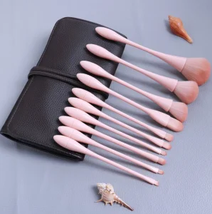 Angled Eyebrow Nose Shadow String Bag 10PCS Makeup Brush Set