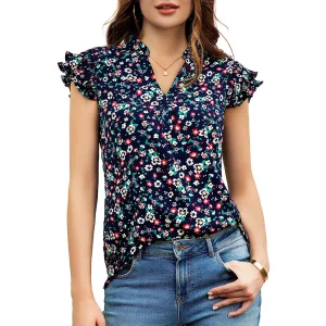 2025 New High Quality Cheap Price Solid Chiffon Short Sleeve Plus Size Button Front Women's Blouse High Street Style Quick Dry