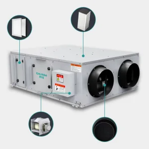 Home Radiator Ceiling Fan Ventilator with Impeller Hrv Air Recuperator Erv Fresh Air System