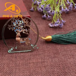 Supply Custom High Quality Fine Gold Bookmark Metal Craft for Gift