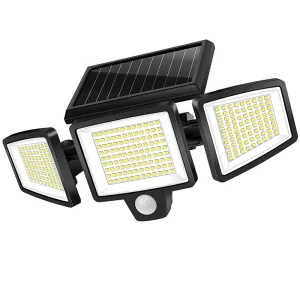 Custom 265 LED Waterproof 3 Head Solar Spot Flood Wall Light
