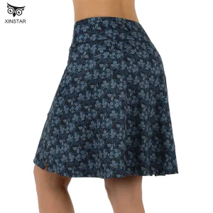 Tennis Golf Short Skirt Knee Length with High Waist Zipper Pocket