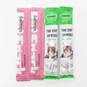 100% Sabor Natural Puro de Salmão Suave em Bastão Fluido Cat Produtos Úmidos Purê Snack Alimento Pet Guloseima Lickable para Gatos, Guloseimas Cremosas para Gatos, Guloseimas para Lamber Gatos