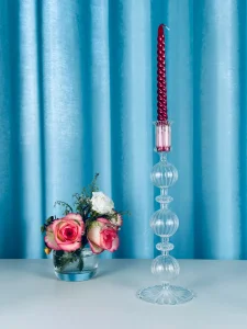 Newauto Handmade Glass Candle Holder for Elegant Home Decor