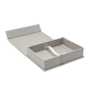 Linen Gift Boxes with Your Own logo Printed Cardboard Gift Boxes with Ribbon Paper Rigid Gift Boxes