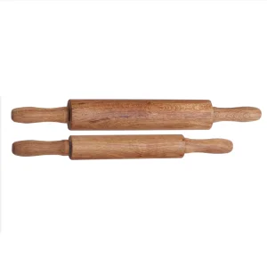 18-Inch Eco-Friendly Bamboo Rolling Pin With Thickness Ring Pastry Chapati Fondant Dough Wood Roller for Kitchen Use