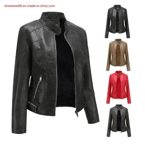 Wholesale Fur Coat Fashion Down Puffer Jackets Waterproof Women Faux PU Lather Jackets for Winter Outerwear Coats Ladies Coat - Faux Leather Jacket and Winter