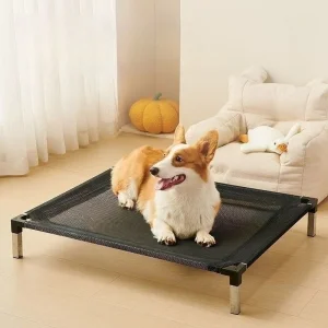 Wholesale Manufacturer Durable Fiber Raised Rectangle Fashion Pet Dog Bed Elevated Removable Washable