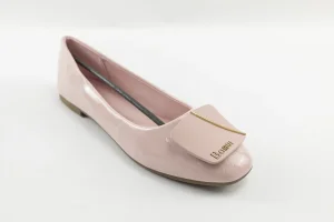 OEM ODM Custom Pink Patent PU Ladies Ballerina Shoes
