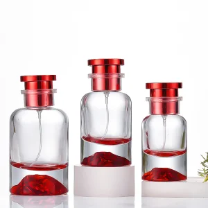 Luxury Thick Base Red Glass Bottle