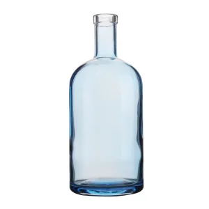 China Custom 1000 ml color glass liquor bottle with cork lid  Manufacturers, Suppliers