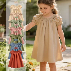 Smocked Puff Sleeve Dress
