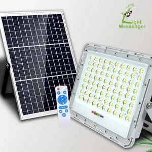 Light Messenger Hot Selling Aluminium High Bright 50W 100W 200W 300W 400W Solar LED Flood Garden Parking Lot Court Lights Outdoor Projector Flood Lamp