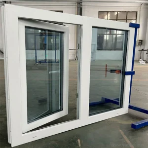 Custom Black&amp;White UPVC PVC Casement Windows Double Glazing Tempered Low-E Glass Enhanced Sealing Performance Sliding Windows