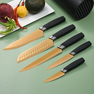 Titanium Coated Stainless Steel Blade PP Handle Kitchen Chef Fruit Bread Knife